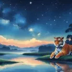 A tigris álma a bátorságot és az erőt szimbolizálja, a víz és a csillagok pedig a nyugalmat és a harmóniát jelképezik.
