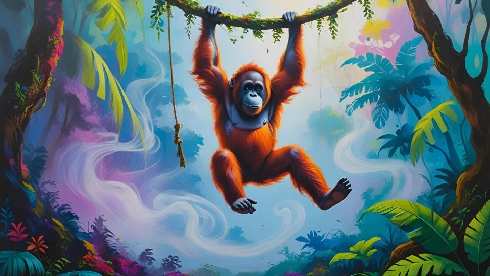 Az orangután szimbólum a szabadságra és a felfedezésre vágyást jelképezi, álmainkban a természethez való kapcsolódást tükrözi.