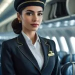 A stewardess megjelenése az utazás izgalmát és a biztonságérzetet szimbolizálja, álmainkban a felfedezés vágyát tükrözi.
