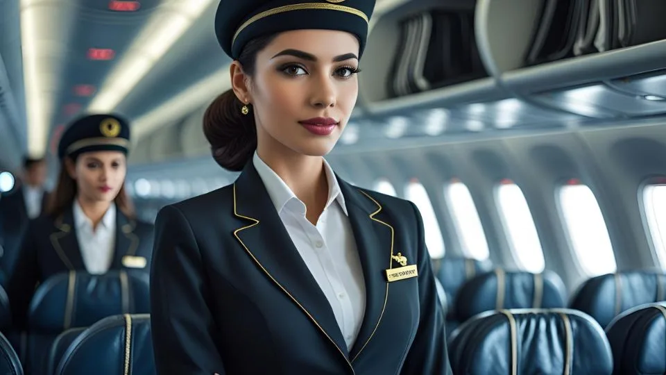 A stewardess megjelenése az utazás izgalmát és a biztonságérzetet szimbolizálja, álmainkban a felfedezés vágyát tükrözi.