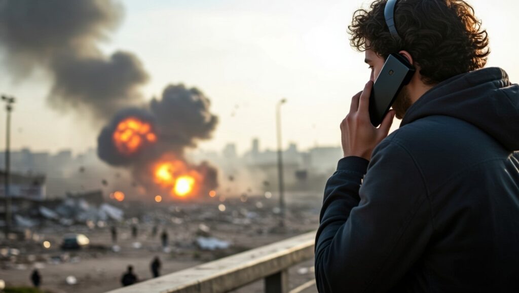 Bombazas kozben telefonalni segitsegkeres alomfejtes