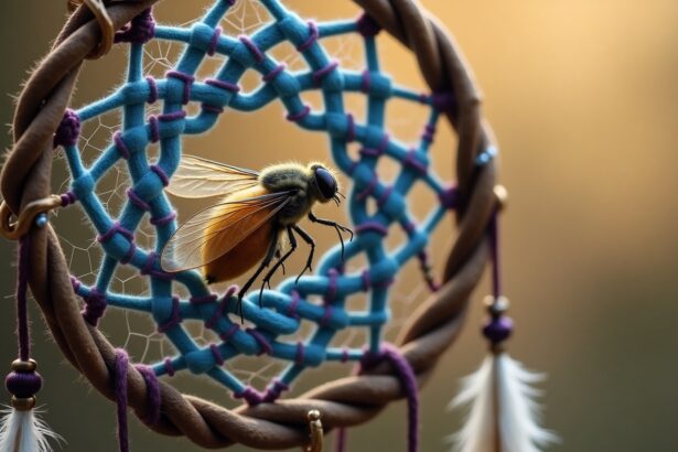 A álomfogó közepén egy méh látható, ami a természet és a munka szimbóluma. Az álmok védelme és a szorgalom üzenete.