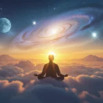 Az álmokban a meditáció és a galaxisok felfedezése a belső béke és a spirituális fejlődés szimbóluma.