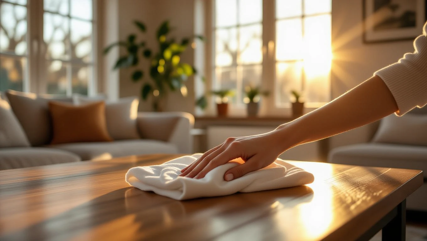 Az álomban a bútorok takarítása a tisztaság és a rend iránti vágyat jelzi, ami a belső harmónia keresését tükrözi.