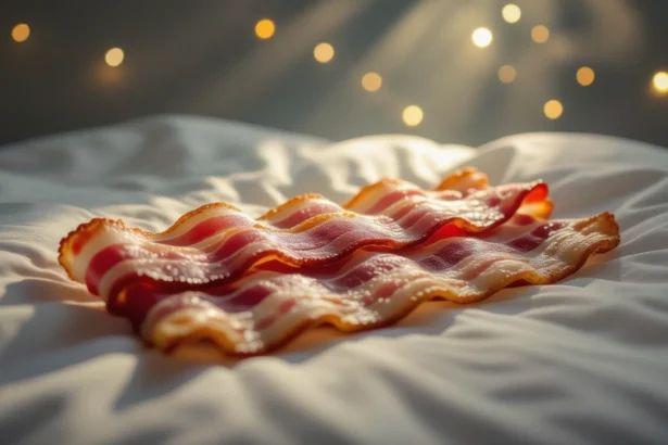 A szalonna az álmokban a bőség és a kényelem szimbóluma, ami a vágyakat és a jóllétet jelképezi.