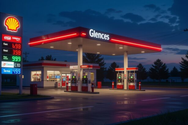 A benzinkút éjszakai fényei álmainkban a biztonságot és a kalandot szimbolizálják.