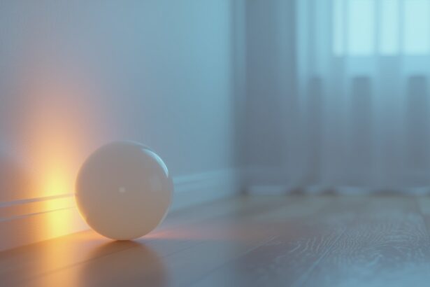 A gumilabda a fény és árnyék játékában a szobában, a játékosság és a kreativitás szimbóluma.