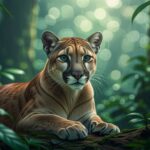 A puma nyugodtan pihen a dzsungelben, álmainkban a bátorság és a titokzatosság szimbóluma.