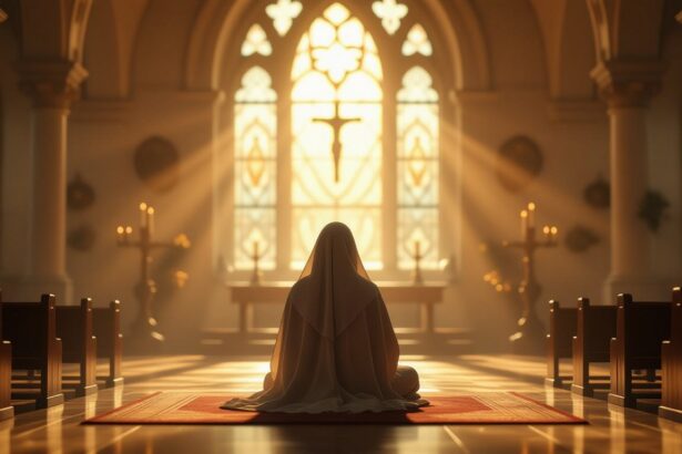 Az álomban megjelenő templom a lelki béke és a hit szimbóluma, amely a belső keresést és a spiritualitást jelzi.