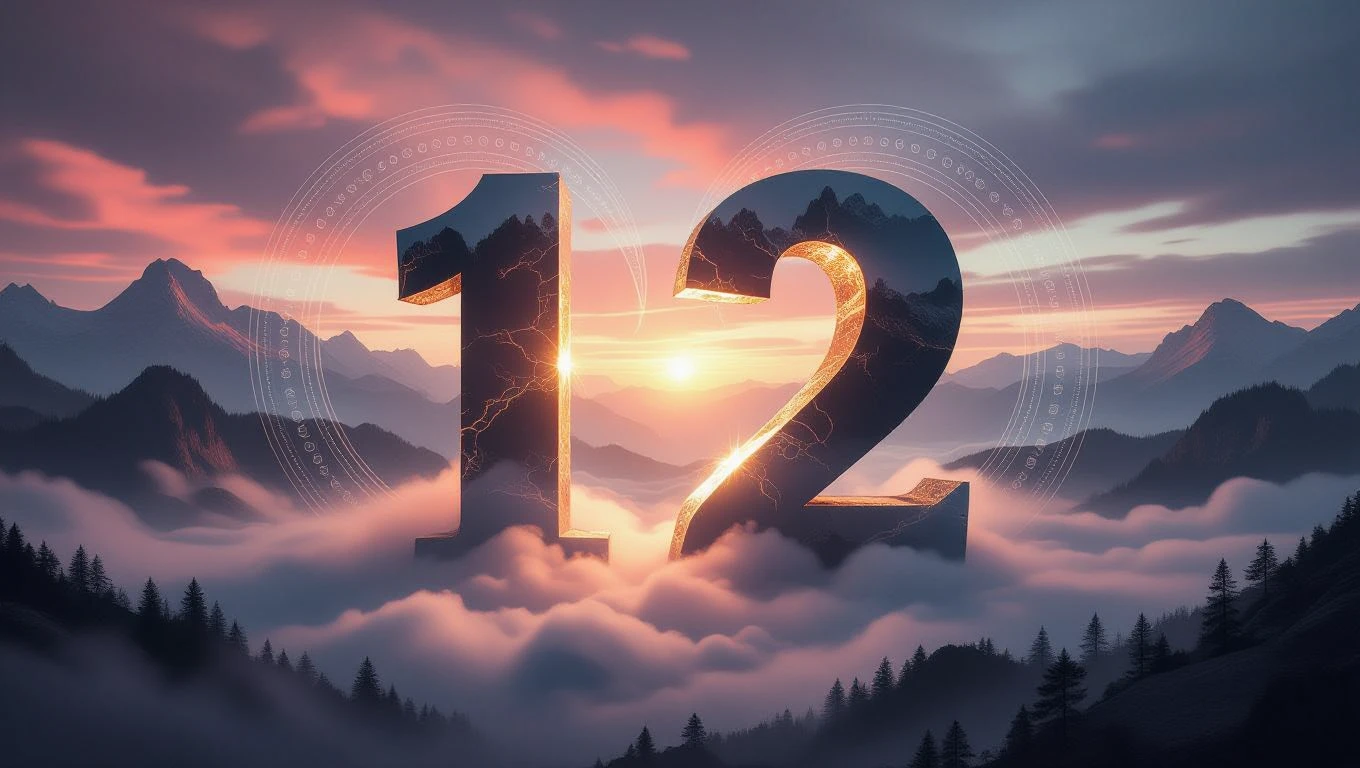 Mit jelent 12-es számról álmodni? A 12-es szám hegyek között, naplementében, misztikus ködben.