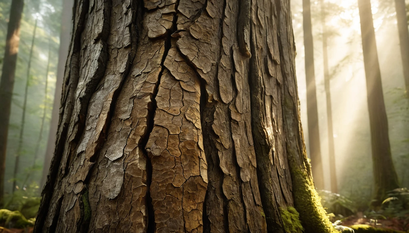 Mit jelent kéregről álmodni? - Álomfejtés és értelmezés Egy fának a kérge, amelyen a napfény átsüt a fák között.