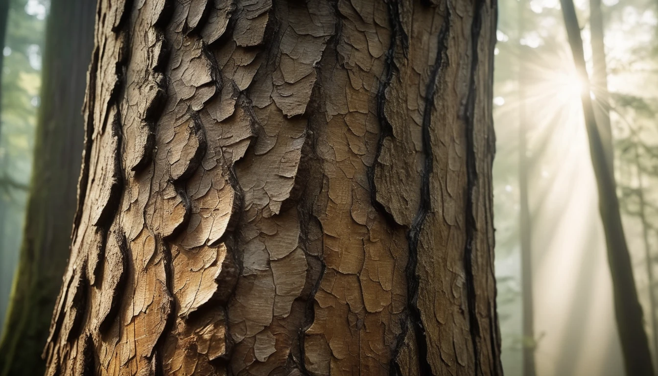 Mit jelent kéregről álmodni? - Álomfejtés és értelmezés Egy fa kérge, amelyen a napfény átsüt, a természet szépségét tükrözi.