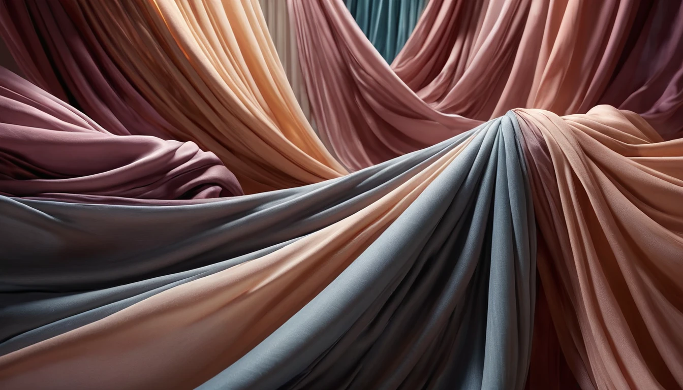 Mit jelent szövetről álmodni? - Álomfejtés és értelmezés Színes, lágy textíliák hullámai, amelyek az álomfejtés szimbolikáját idézik.