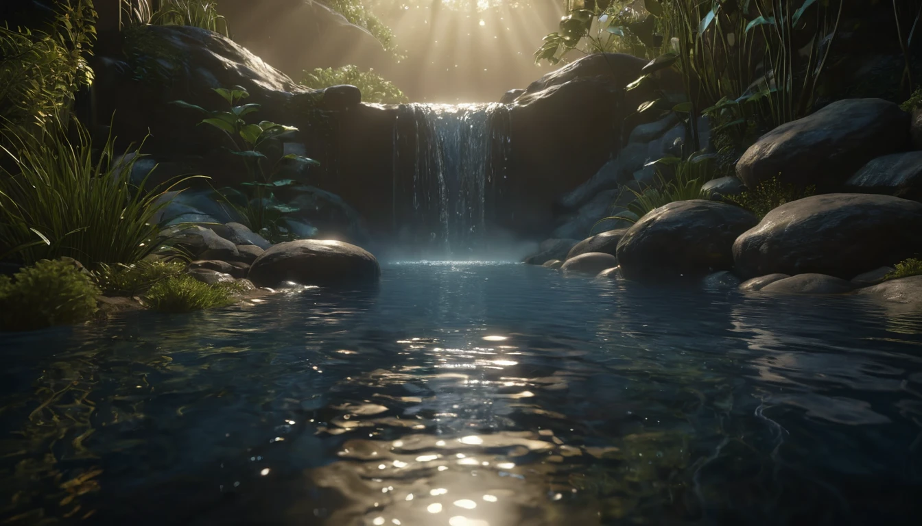 Vizelésről álmodni – jelentések és értelmezések Egy gyönyörű vízesés, amely zöld növényekkel körülvéve csillogó vízbe ömlik.