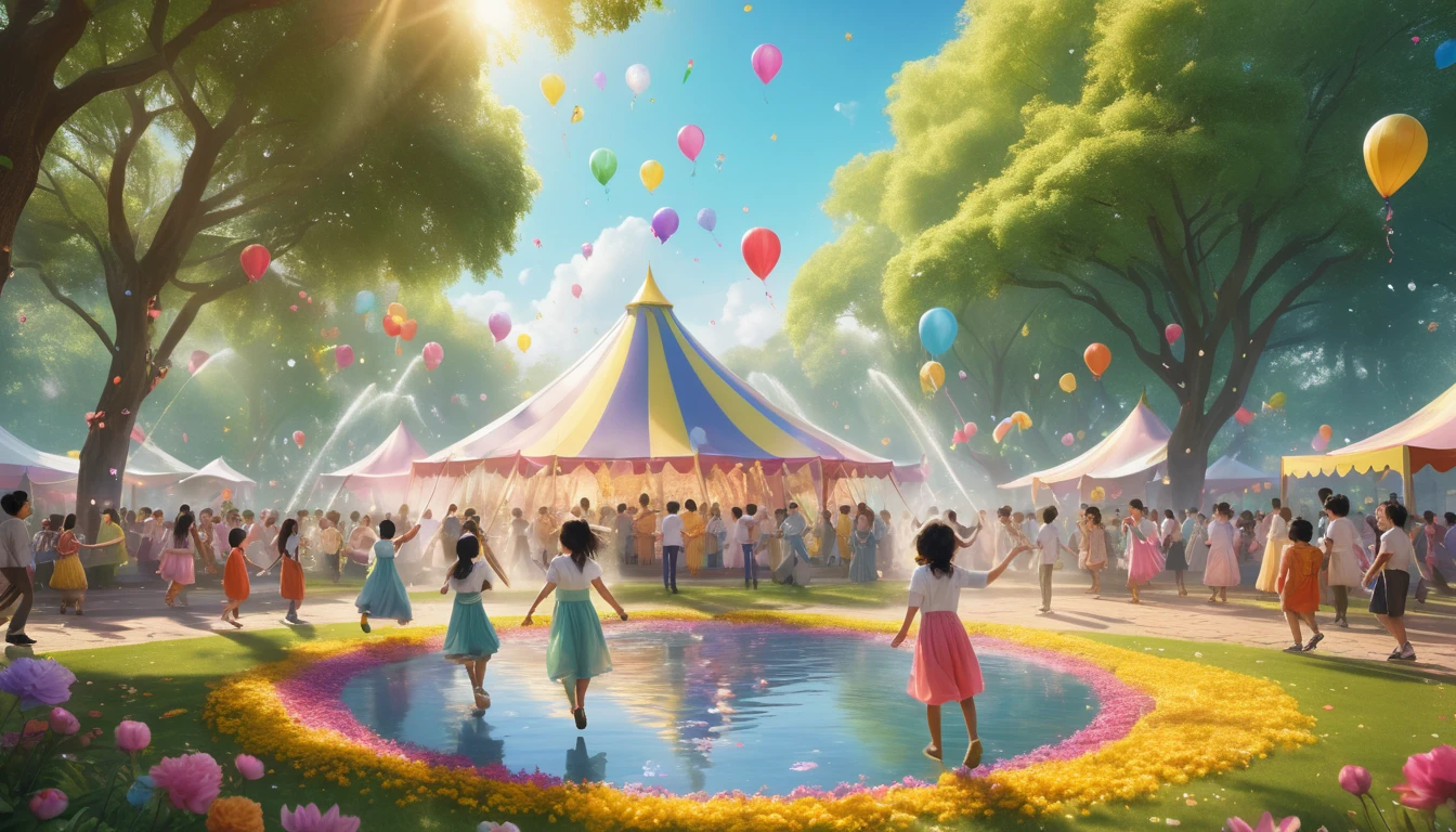 Mit jelent majálissal álmodni? - Rövid álomfejtés és értelmezés Vidám majális, színes lufikkal és táncoló emberekkel egy parkban.