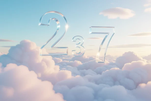 Átlátszó számok lebegnek felhők között, szimbolizálva az álomfejtést.