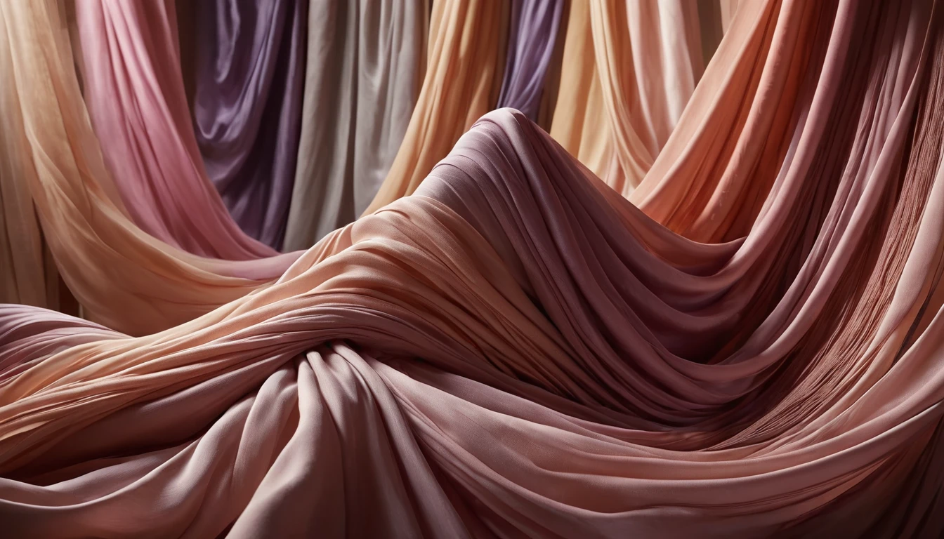 Mit jelent szövetről álmodni? - Álomfejtés és értelmezés Lágy, színes szövetek hullámoznak, különböző árnyalatokban és textúrákban.