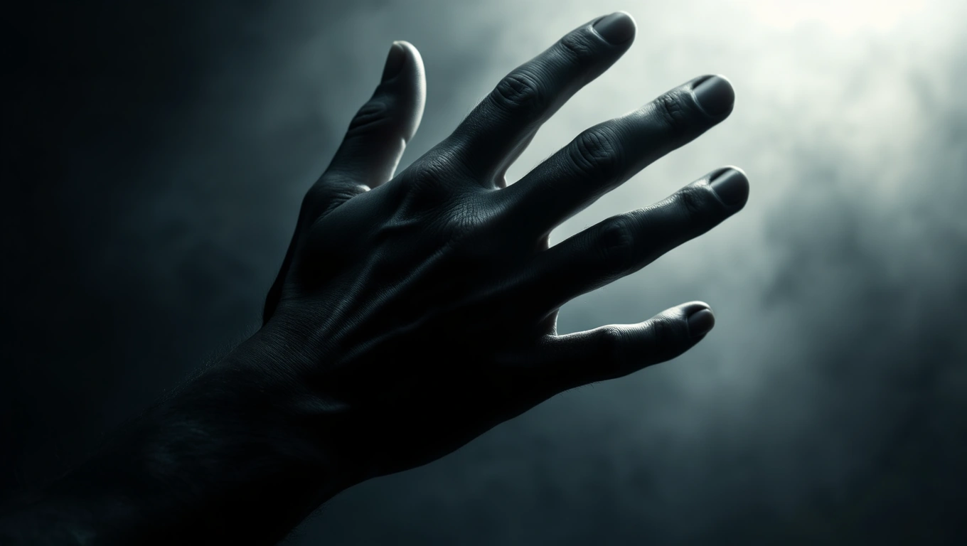 Mit jelent emberölésről álmodni? – Részletes álomfejtés és értelmezés Egy kéz, amely sötét háttér előtt nyúlik, feszültséget sugallva.