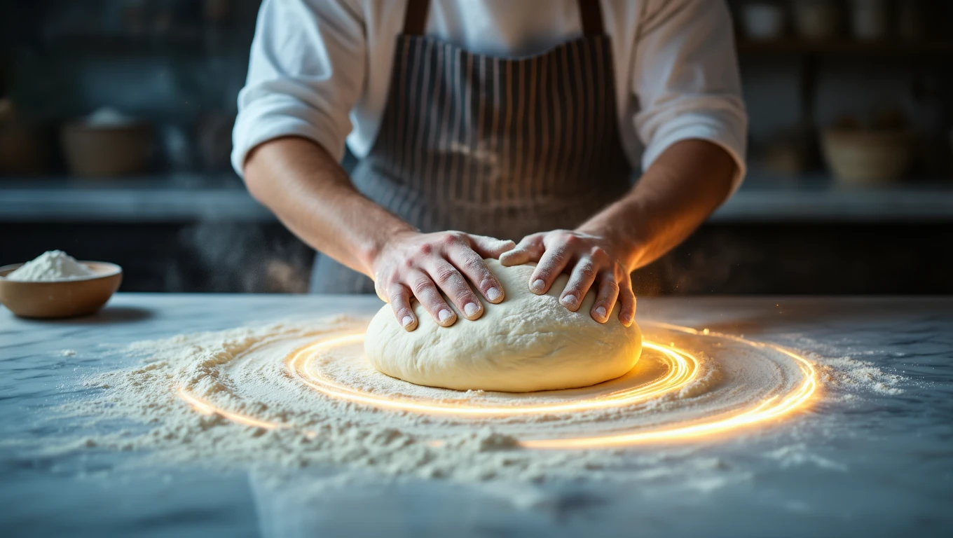 Mit jelent pékkel álmodni? – Részletes álomfejtés és értelmezés Egy péksütemény készítése közben a pék kezével gyúrja a tésztát.