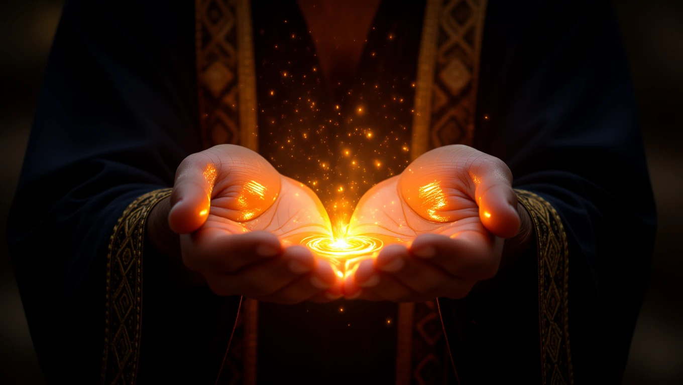 Mit jelent olajjal álmodni? – Részletes álomfejtés és értelmezés Két kézben ragyogó fény és olaj szimbóluma, amely gazdagságot és spirituális megvilágosodást jelképez.