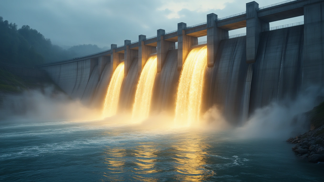 Mit jelent erőműről álmodni? – Részletes álomfejtés és értelmezés Egy erőmű, amelyből víz áramlik, szimbolizálva az energiát és a kreativitást.