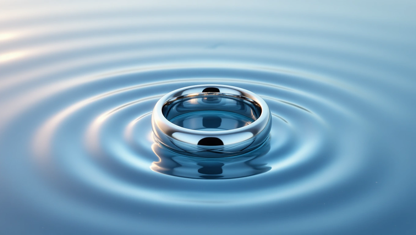 Mit jelent gyűrűvel álmodni? – Részletes álomfejtés és értelmezés Egy fényes gyűrű úszik a víz felszínén, körülötte gyűrűző hullámok.