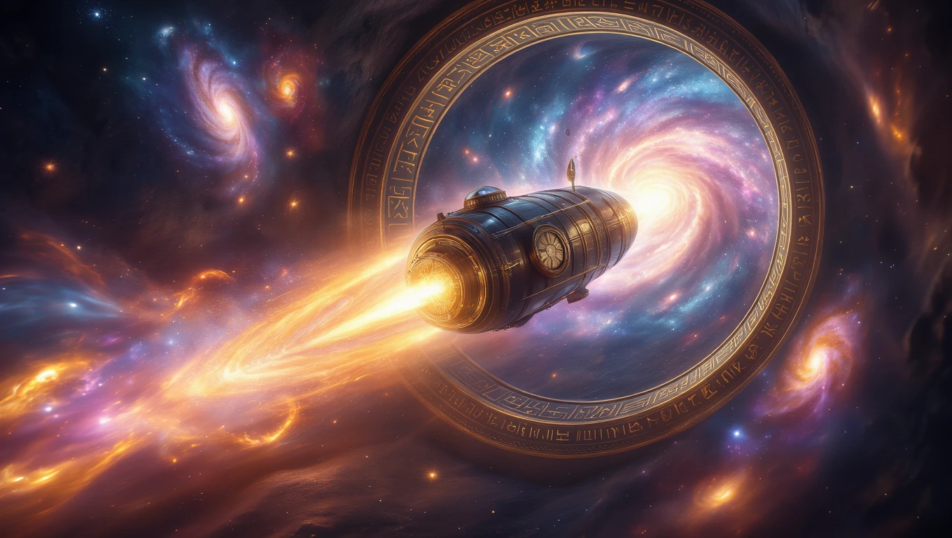 Mit jelent időgéppel álmodni? – Részletes álomfejtés és értelmezés Egy időgép utazik a galaxisban, csillagok és galaxisok között.