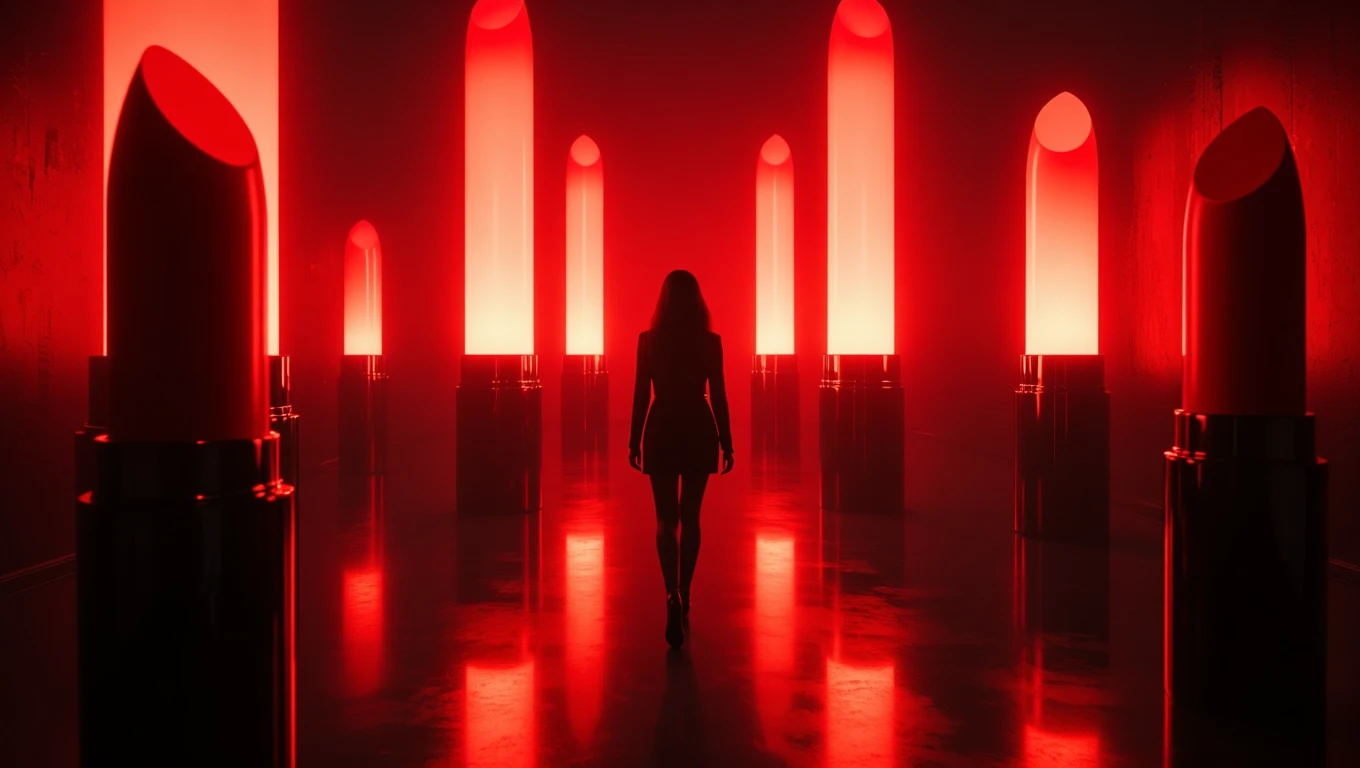 Mit jelent rúzzsal álmodni? – Részletes álomfejtés és értelmezés Egy nő sétál a piros rúzsokkal díszített, fényes teremben.