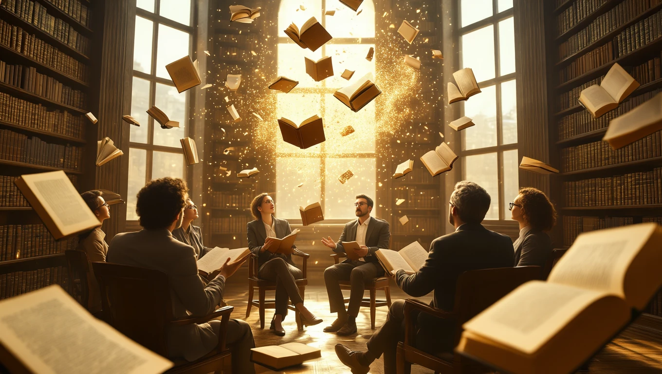 Mit jelent vitával álmodni? – Részletes álomfejtés és értelmezés Egy könyvtárban emberek vitáznak, könyvek lebegnek körülöttük.