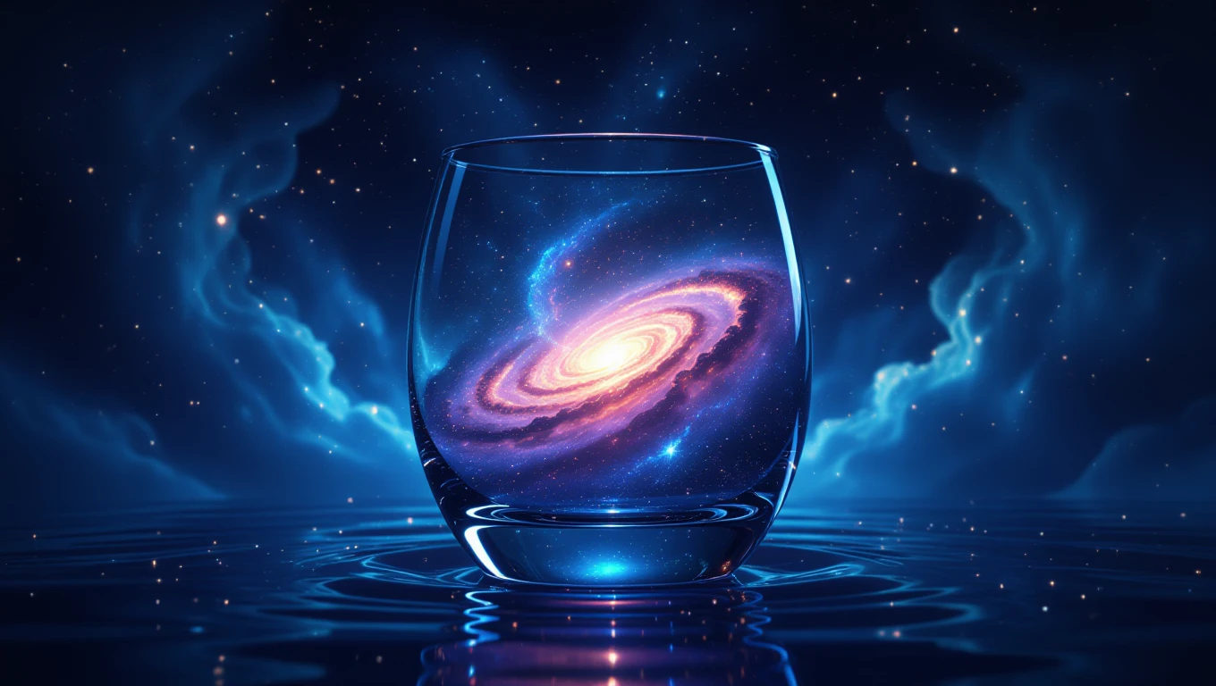 Mit jelent italról álmodni? - Teljes álomfejtések Egy pohárban galaxis látható, amely az ital szimbolikáját tükrözi.