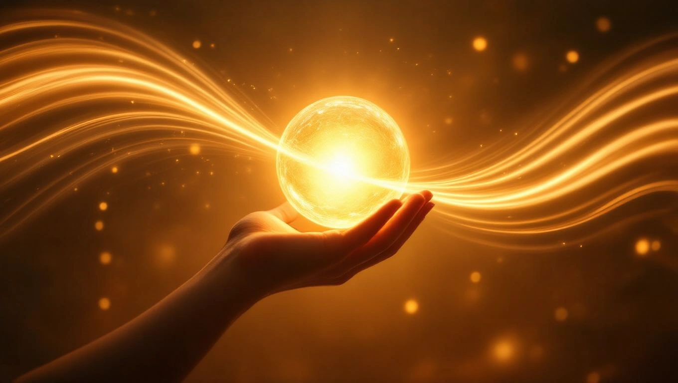 Mit jelent győzelemről álmodni? – Részletes álomfejtés és értelmezés Egy kéz tart egy fénylő gömböt, amely győzelmet és erőt szimbolizál.