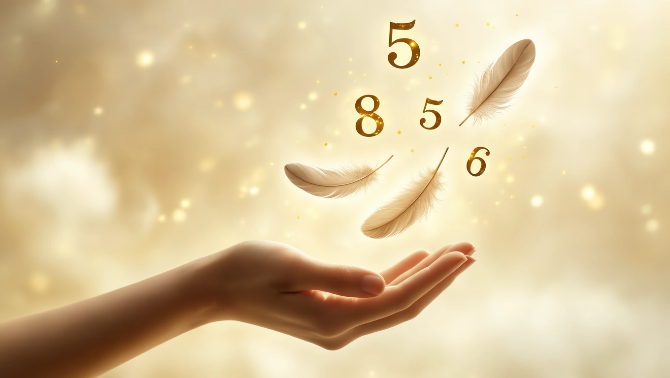 Mit jelent hitellel álmodni? – Részletes álomfejtés és értelmezés Egy kéz, amely felett számok és tollak lebegnek, álomszerű háttérrel.