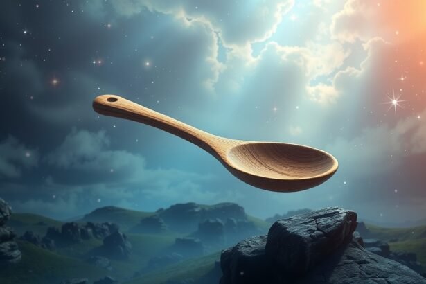 Fakanál lebegése az álom világában, szimbólumokkal teli tájban.