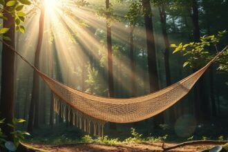 Függőágy a napfényben erdőben, álomfejtés szimbóluma