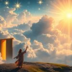 Álom a mennyországról, békés táj és spirituális szimbólumok.