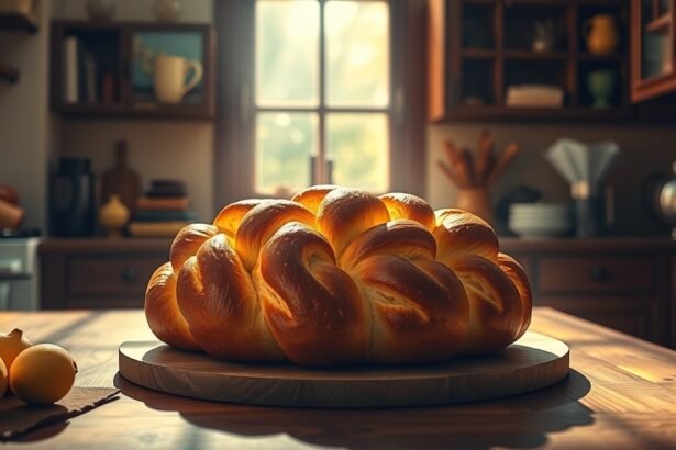 Friss kalács a konyhában, álomfejtés szimbóluma.