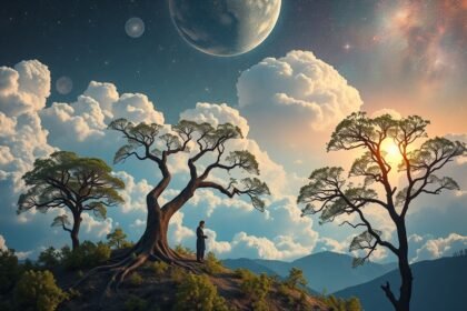 Álomfejtő táj kaptafával a szimbolika kifejezésére.