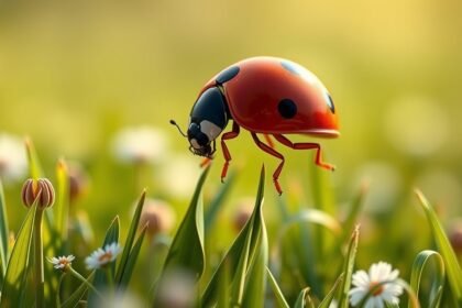 Katicabogár virágok közt, álmok szimbóluma