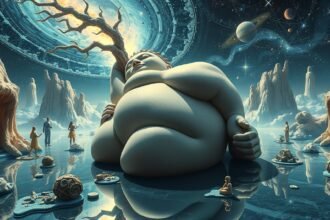 Kép egy álmokban megjelenő kövér figuráról, szimbolikus értelmezéssel.