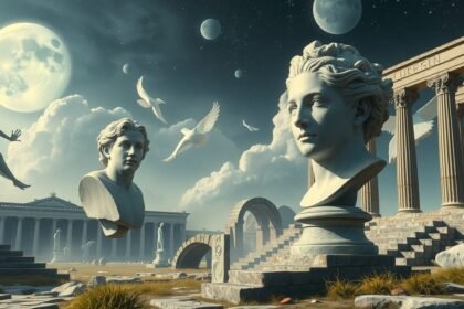 Mellszobrok és szimbolikus elemek az álmok világában.