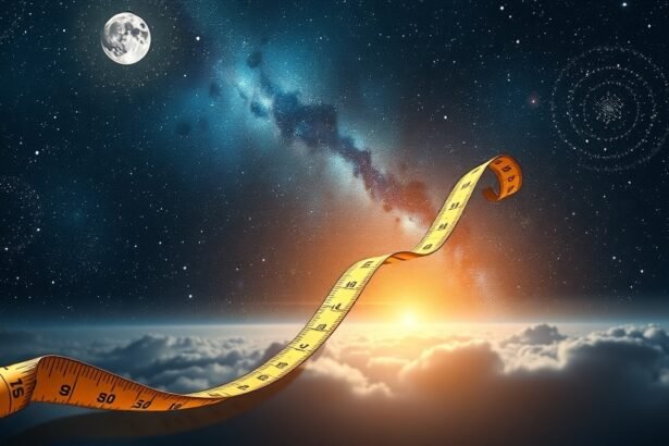 Mérőszalag a csillagos ég alatt álom értelmezéséhez.