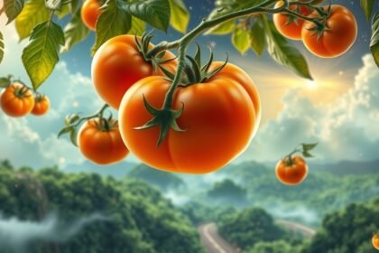 Érett paradicsomok zöld háttér előtt, álomfejtés szimbóluma.