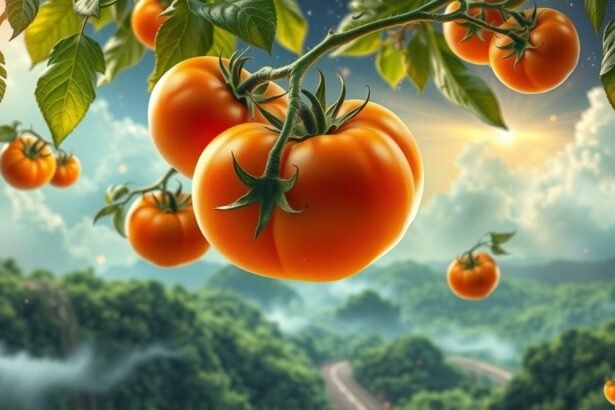 Érett paradicsomok zöld háttér előtt, álomfejtés szimbóluma.