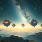 Álmok és emlékek szimbolikus ábrázolása az égen.