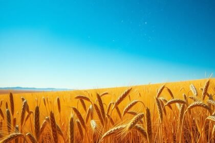 Búzamező a kék ég alatt, a bőség és termékenység szimbóluma