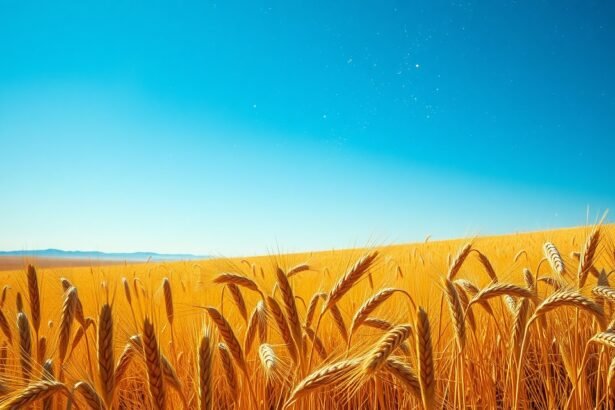 Búzamező a kék ég alatt, a bőség és termékenység szimbóluma