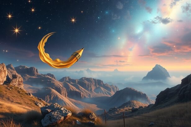 Aranyló ceruza az álmok szimbolikájában a kreativitásért.