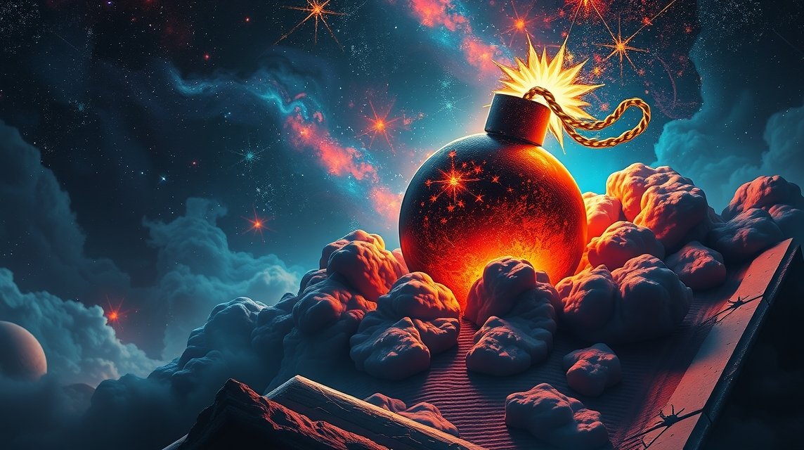 Álom egy bombáról, az érzelmek és feszültség szimbóluma.