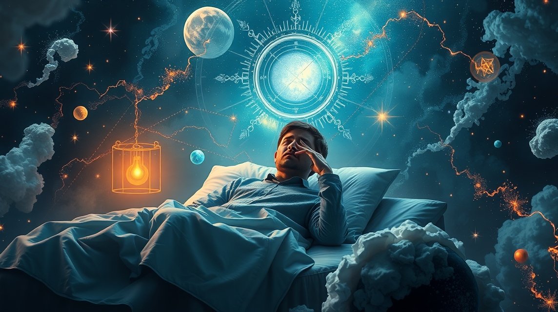 Álomfejtés: Bosszúsággal álmodó személy a csillagos éj alatt.