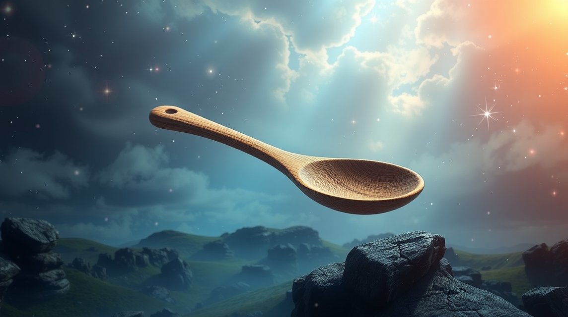 Fakanál lebegése az álom világában, szimbólumokkal teli tájban.